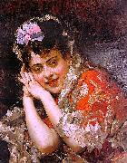 Raimundo Madrazo The Model Aline Masson with a White Mantilla oil painting artist